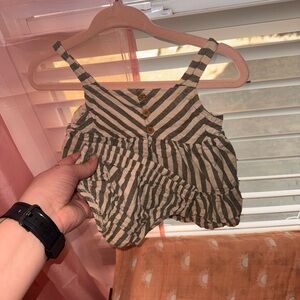 Striped Green and White Baby two piece